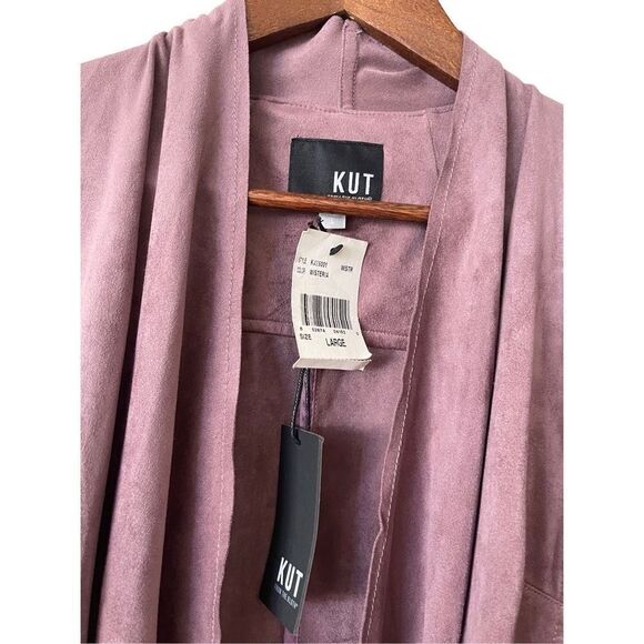 Kut from the Kloth Tayanita Faux Suede Jacket in Wisteria size L NWT - Picture 3 of 13